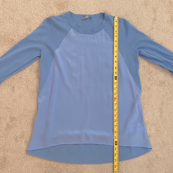 COS Mixed‎ Silk 3/4 Sleeve Women's Blouse Top Size XS Blue - Picture 8 of 9